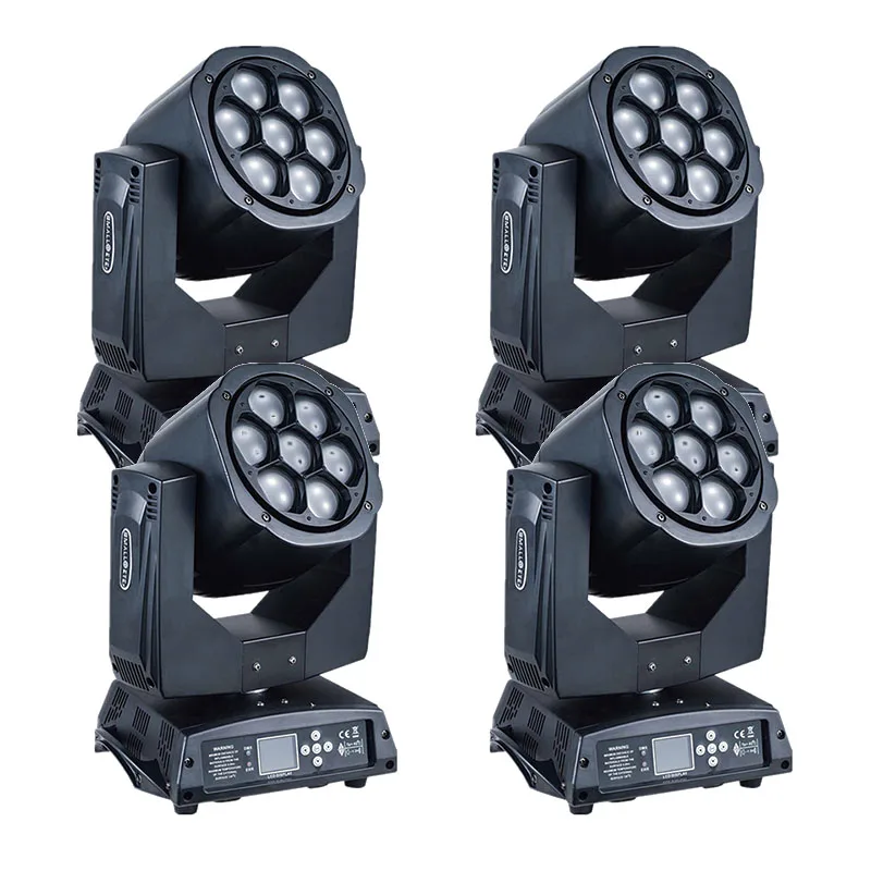 

4pcs/lot Mini Bee Eye B-Eye 7*15W RGBW 4-IN-1 LED Moving Head Light Vortex Effect Doz Control with ZOOM