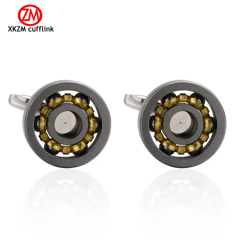 Ball Bearing Cufflinks Functional Rotatable Diversity of Mechanic Vintage Metal Color Bearing Design Cuff Links