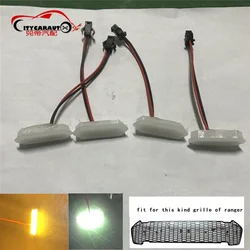 4pcs/set front racing grille led white yellow led drl fit for ford ranger grill 2015-2017 car