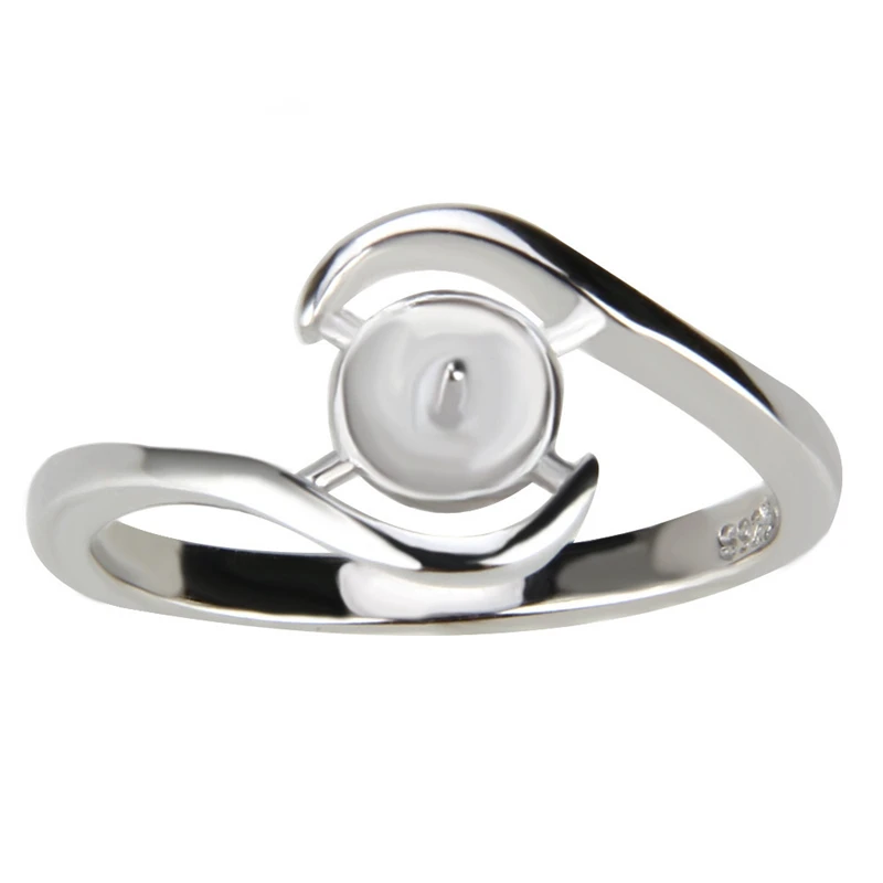 CLUCI 925 Sterling Silver Symmetrical Design Pearl Ring for Women Party Jewelry Simple Fashion Rings Jewelry For Women SR1029SB