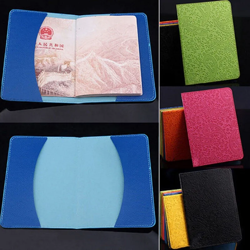 Funda de pasaporte de cuero PU para mujer, tarjetero de viaje para tarjetas de crédito para niñas, nuevo patrón