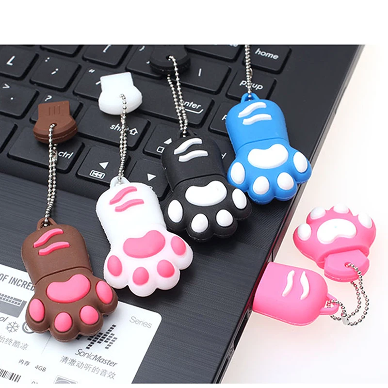 Cartoon Bear Claw Shape USB Flash Drive pen drive 4gb 8gb 16gb 32gb 64gb USB 2.0 Flash Memory stick bear's footprints Pendrives