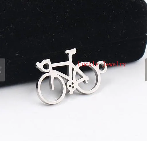 10pcs Lot 17*30mm Fashion bicycle Charms pendant stainless steel  DIY Jewelry Finding