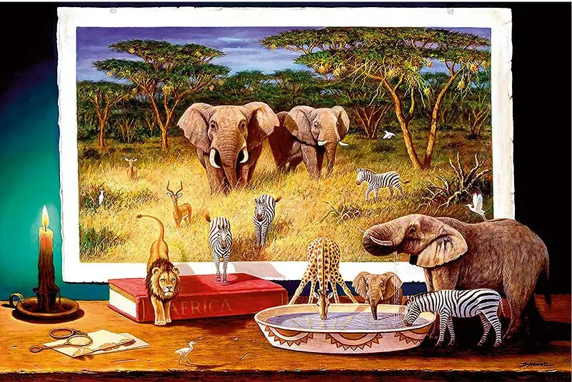 

Elephant zebra The wooden puzzle 1000 pieces ersion jigsaw puzzle white card adult children's educational toys