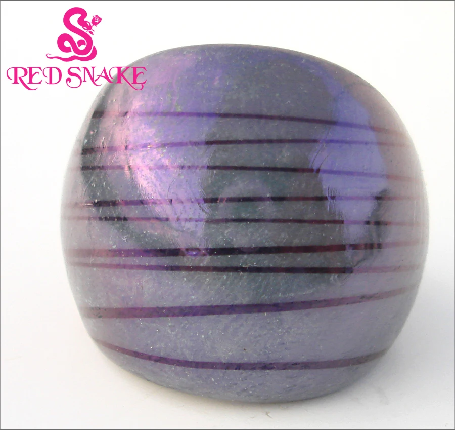 

RED SNAKE Fashion Ring Handmade Dark Gray with line drawing Murano Glass Rings