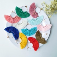 HC Wholesale Summer Handmade Fringe Tassel Dangle Earrings Women Bohemian 22 Colors Jewelry Long Drop Statement Wedding Earrings