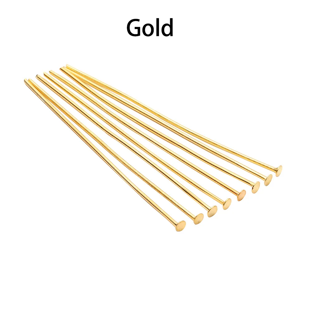 100-200Pcs/lot Gold Metal Ball Head Pins For Jewelry Making Findings Diy Head pins Dia 0.7mm Length 16 20 25 30 35 40 50 mm