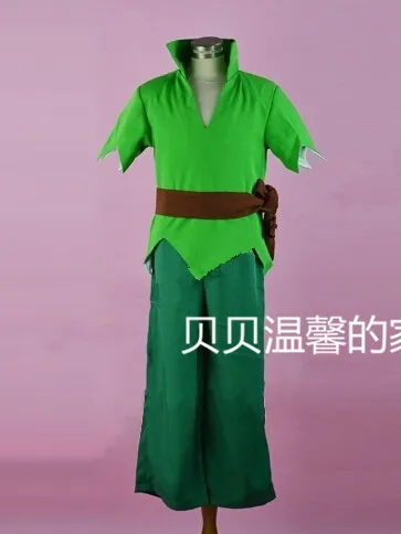 

Adult Men Peter Pan Costume Green Fancy Dress Carnival Party Cosplay Costume Custom Made D0528