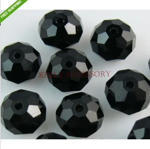 

Wholesale 2850pcs/lot Black 8MM Faceted Rondelle Beads Loose Spacer Crystal Glass Beads For Jewelry Making Bracelet DIY Beads