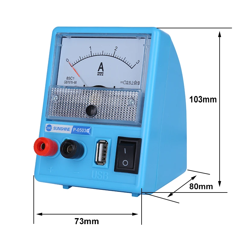 110V-240V DC Power Supply Ammeter for Mobile Phone Repair Tools 5V 3A Ampermetre Charge Battery Short Circuit Protection