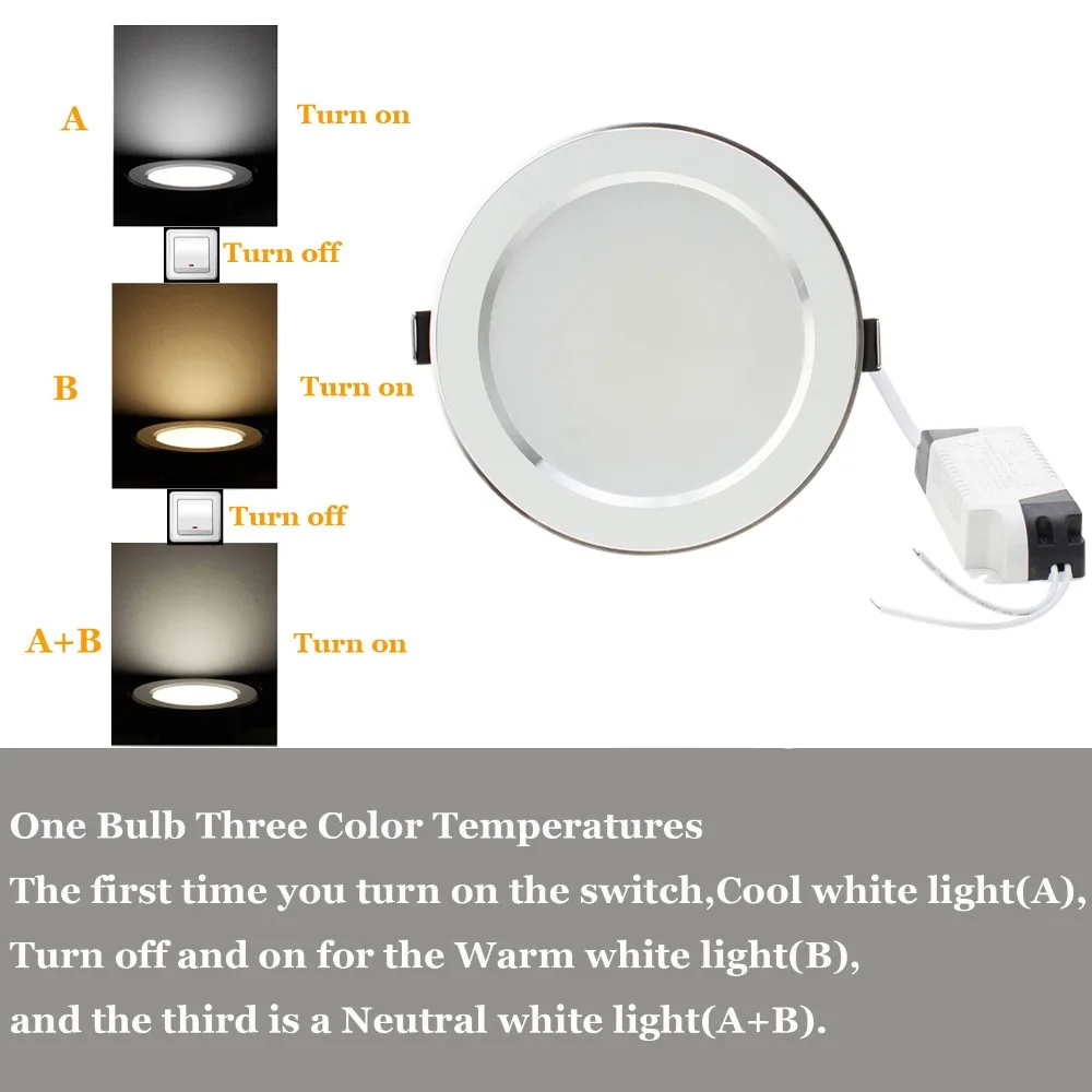 Hot Sale LED Downlight 3W 5W 7W 9W 12W 15W 18W 220V 110V Warm White Cold White 3 Color Recessed LED Lamp Spot Light AC85-265V