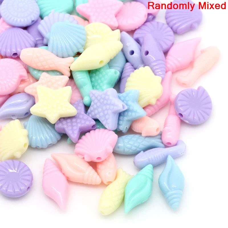 DoreenBeads Acrylic Spacer Beads The Undersea World Animal Round Mixed 17x7mm-12x11mm,Hole:Approx 1.5mm,300PCs (B28557), yiwu