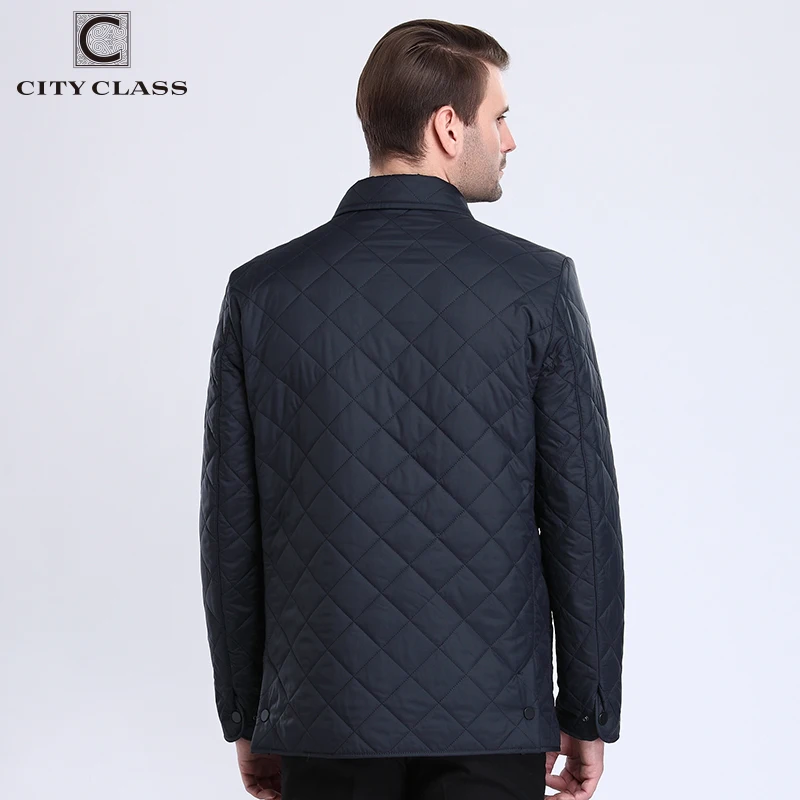 CITY CLASS New Business Spring Autumn Mens Quilted Jackets Fashion Lining Fleece Casual Coat Tops For Male 15307