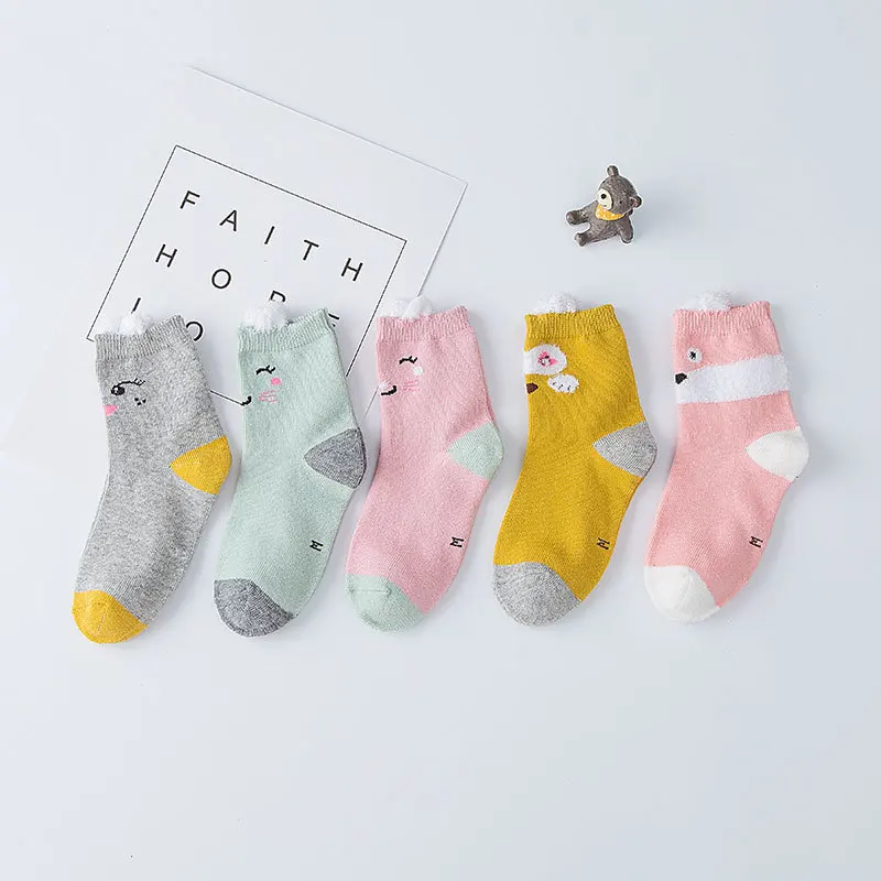 5 Pairs/Lot Autumn Winter Children Girls Boys Socks 2-8 Years Fashion Christmas Cotton Kids Socks Gift Socks High Quality