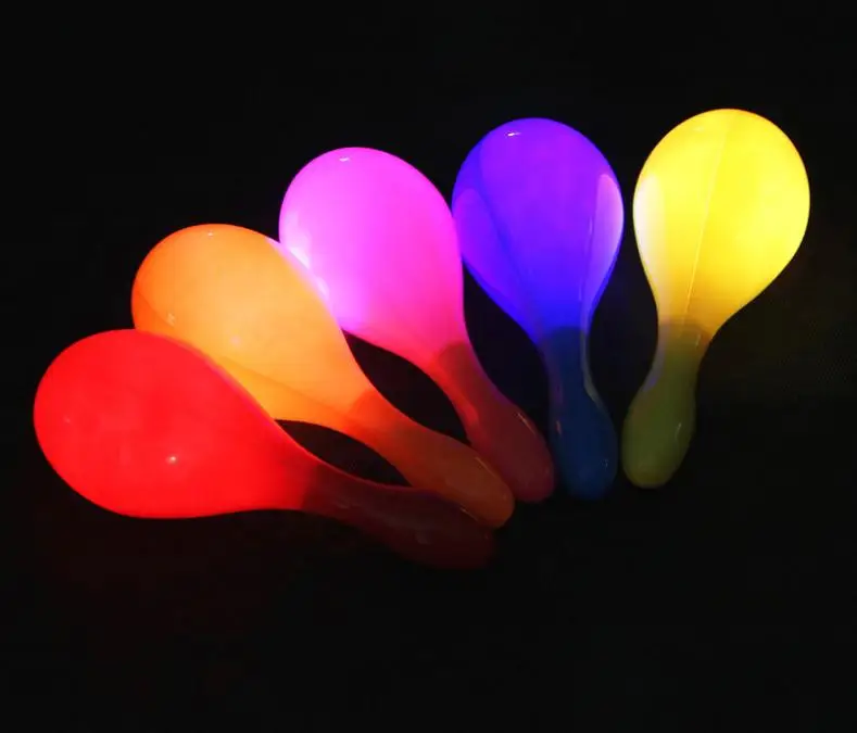 100pcs LED Flashing Maracas Light Up Neon Beach Hula Party Maracas Adult Bar KTV Cheer Props Glow Party Supplies SN1578