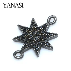 16*12mm Black Cubic Zirconia Star Charms Pendants Accessories for DIY Handmade Jewelry Bracelet Necklace Making