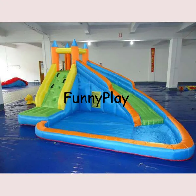 Inflatable Slide Bouncer with Pool and Free CE blower,inflatable water slide castle,oxford garden water slide games for kids