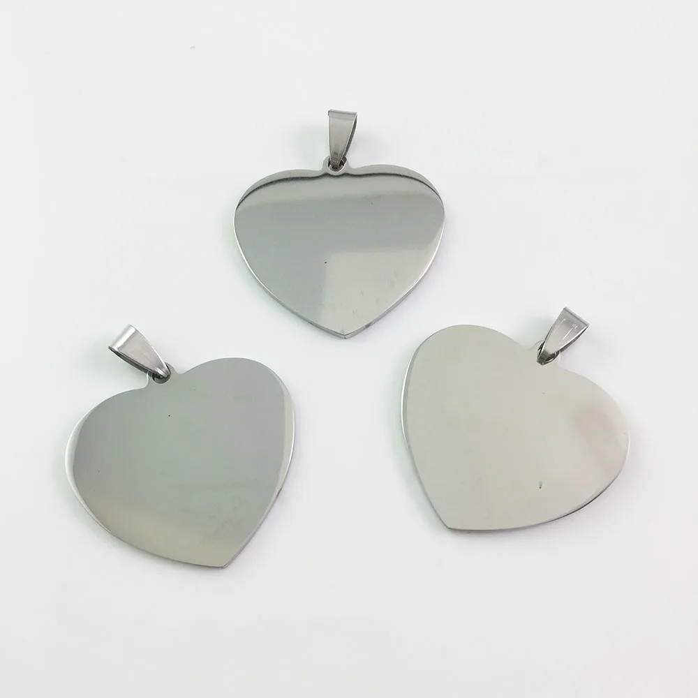 

200pcs/lot Pendant Personalized Customized Engraved Stainless Steel Heart Shaped Pendant Pet ID Tag Pets keepsake