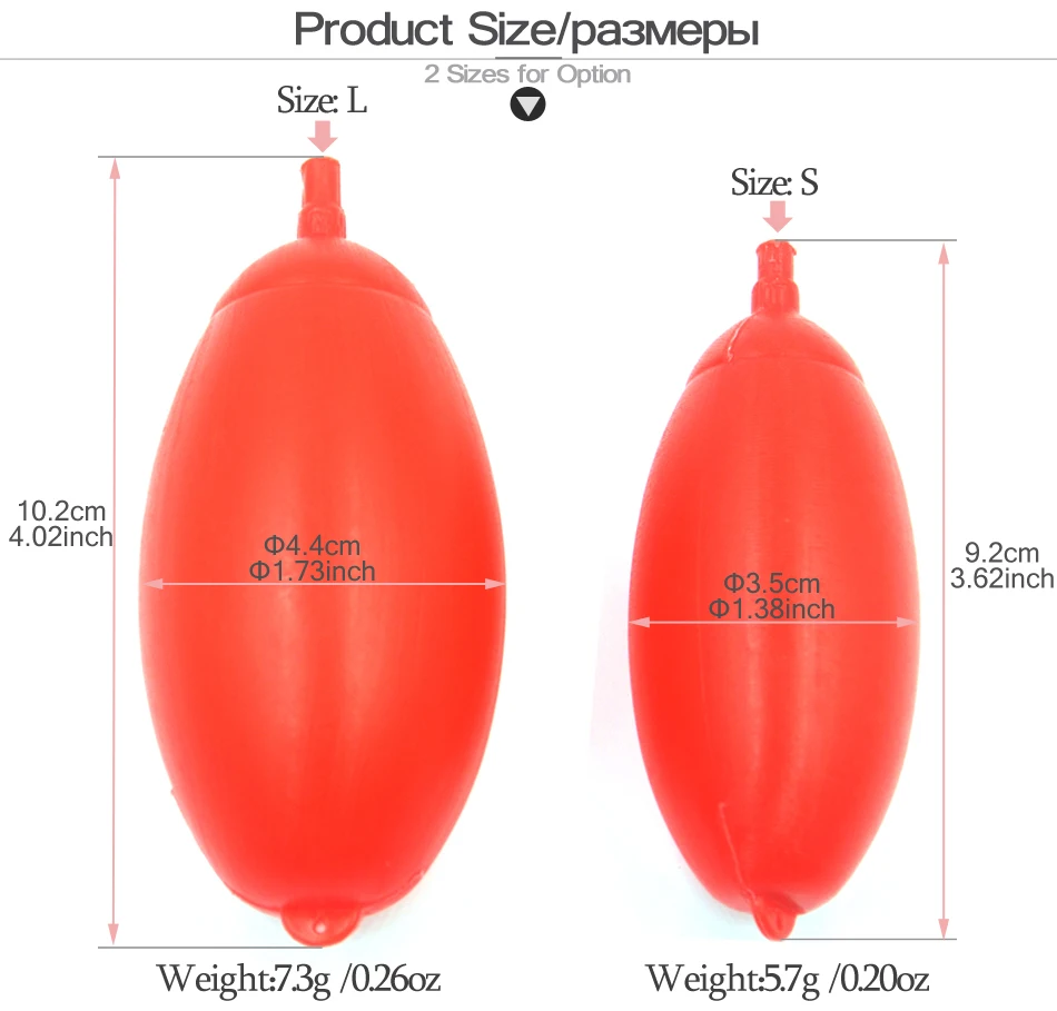 MNFT 4Pcs Red Big Belly Plastic Sea Fishing Floats With Hole Large Buoyancy Fishing Float Tackle Tool Size S L