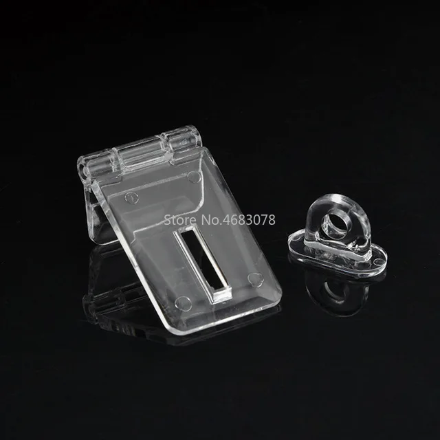 5 pairs Acrylic transparent hinge hinge corner hinge lock catch door lock buckle lock for box drawer lock thickness 3mm