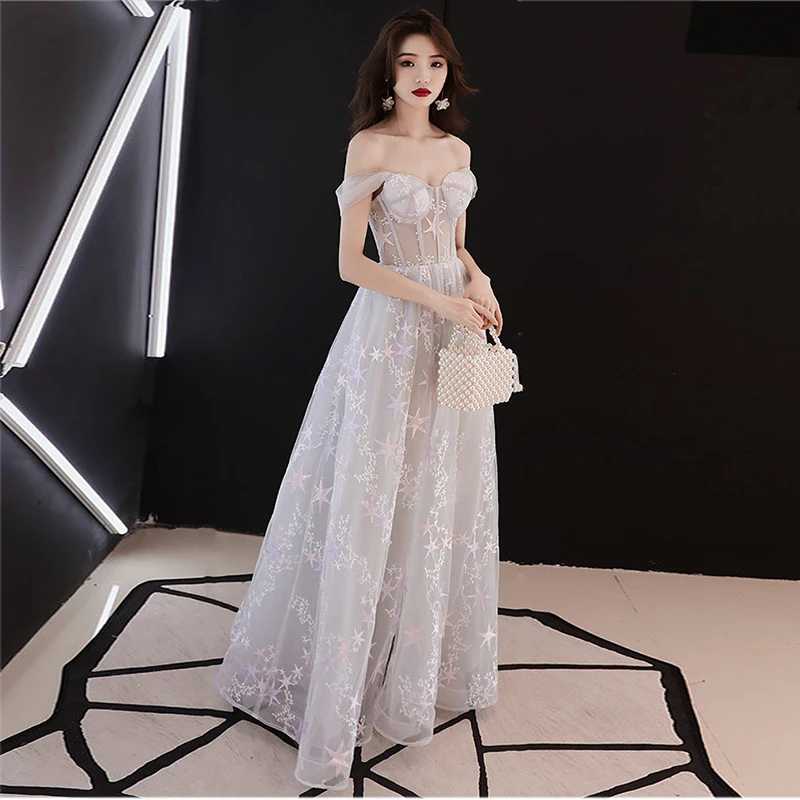 

Evening Dress New Fashion 2019 Long Sexy Off the Shoulder Sweetheart Formal Prom Dresses Floor Length A-line Party Dress