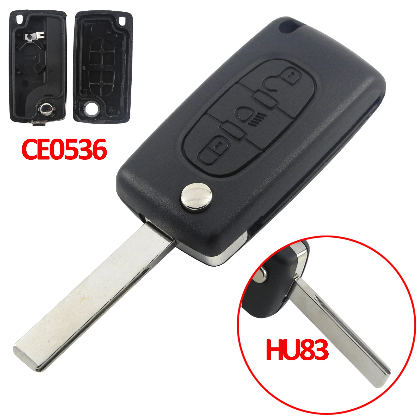 Jingyuqin CE0536/523 Flip Remote Key Case Shell Für Peugeot 307 308 407 408 Citroen C3 C4 C5 C6 Berlingo Picasso Xsara HU83/VA2