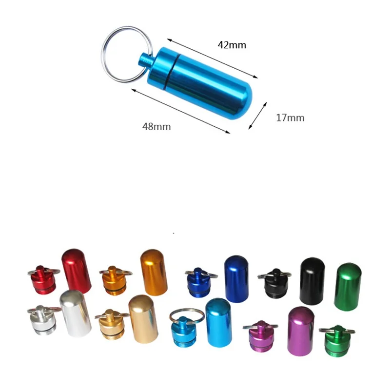 1 Pc Waterproof Pill Box Outdoor Survival Pocket Aluminium Alloy Mini Case Bottle Drug Holder Container Keychain Medicine