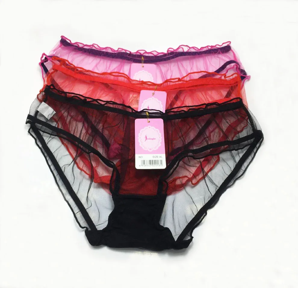 

3pcs/lot Hot Sale Women Sexy Panties Lace Thongs Ultra-thin mesh Transparent Bragas Mujer Women's Briefs Bow Panty Underwear