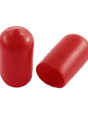 100Pcs Red Soft Plastic PVC Insulated End Sleeves Caps Cover 12mm Dia