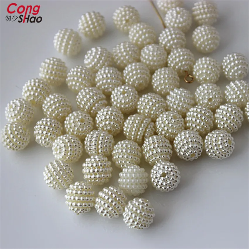 Cong Shao 10/11/12/14/19mm Bayberry Ball Hole Beads ABS Shamballa Charm Garment Beads For DIY Bracelet beads Accessories YB176