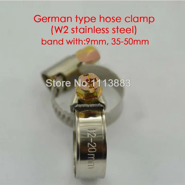 500PCS OF 35-50mm German Style W2SS Hose Clips 9mm Band