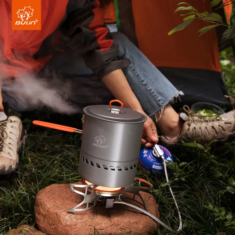 BULIN BL100- B15 gas stove + 1.5 pot pot Outdoor Camping Hiking Cooking Set gas burn and Cookware