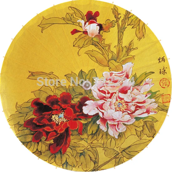 Free shipping dia 84cm chinese peony umbrella antique handmade blue peony sunny and raniy collection,props oiled paper umbrella