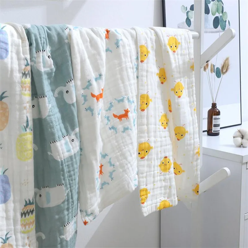 3pcs/lot baby muslin hand towel 35*75cm pure cotton baby burp cloth infant kids face towel 6 layers baby scarf saliva towels