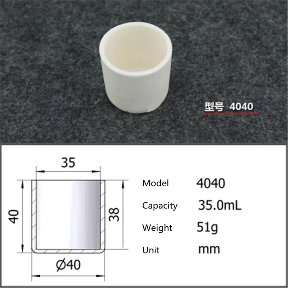 

99.5% Cylindrical corundum crucible/35ml 4040/Temperature resistance 1600 degree / sintered ceramic crucibl