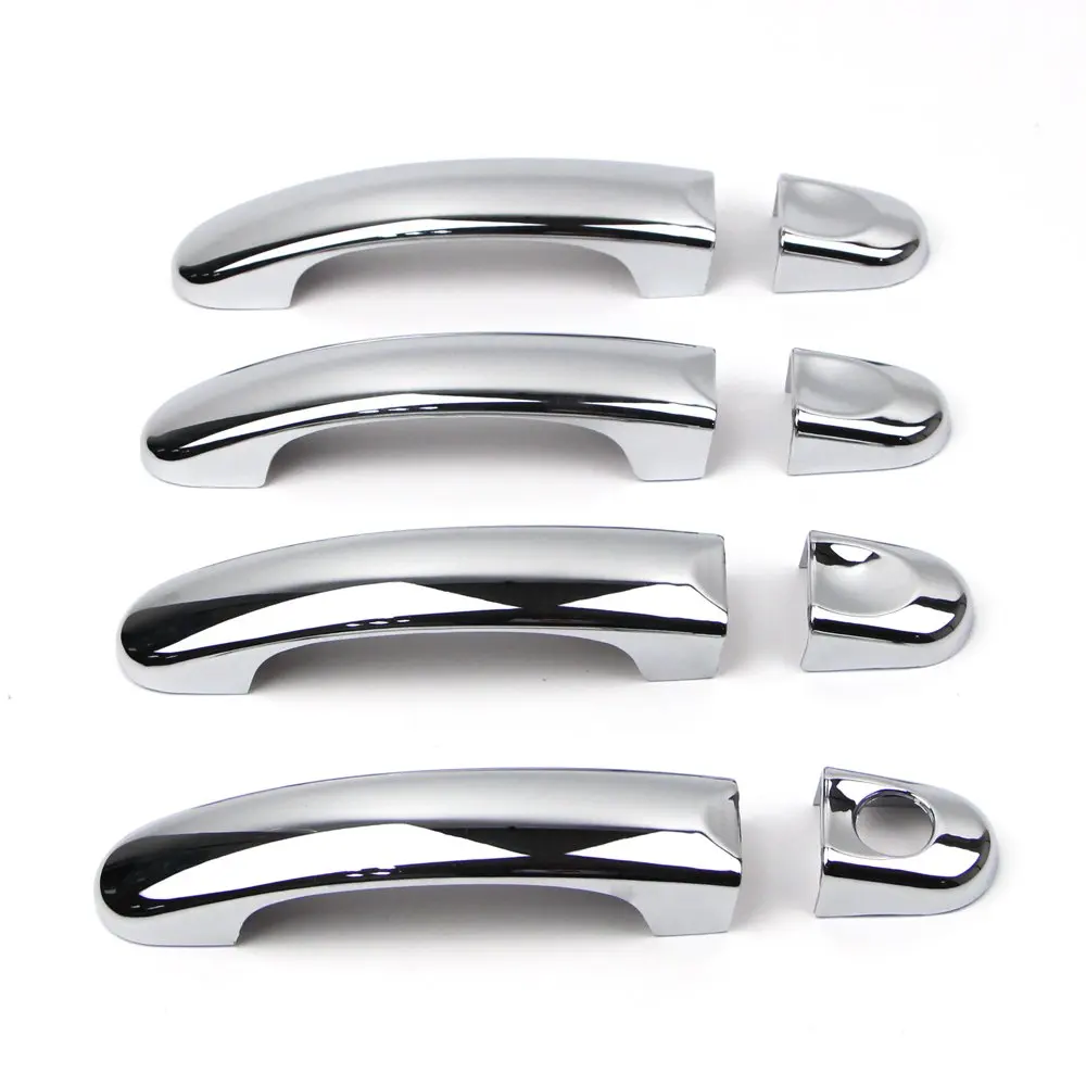 Door Handle Penutup untuk VW Volkswagen Transporter T5 2003-2013 ABS Chrome Molding Trim Bezel dengan Smart Lubang Kunci