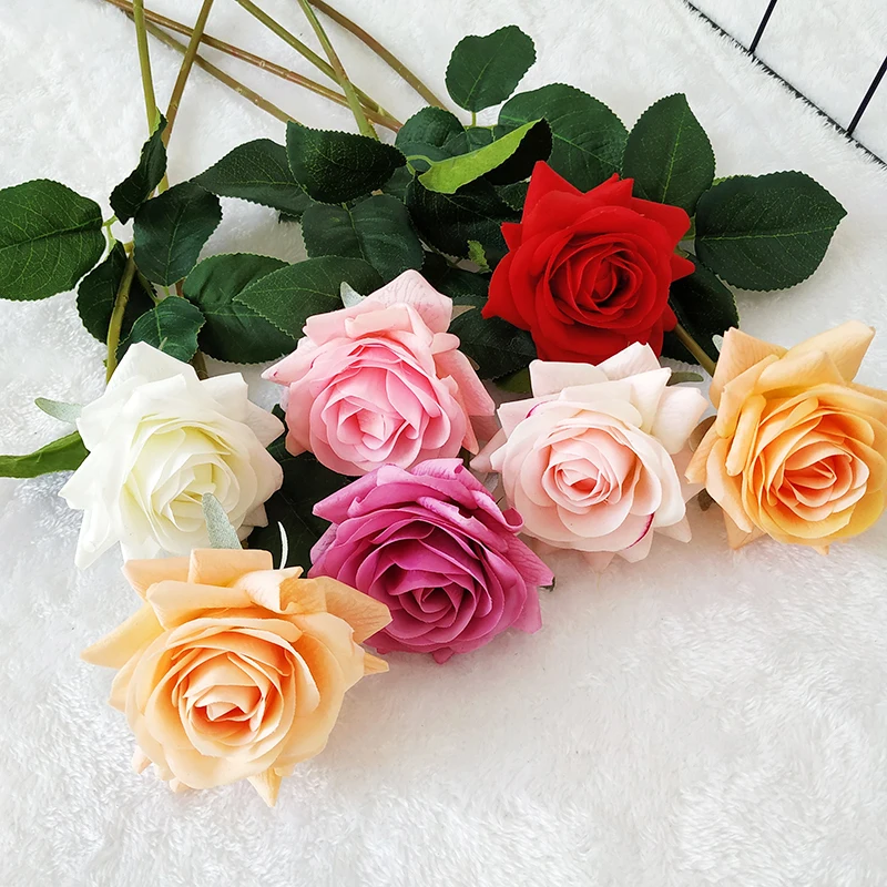 7 Pieces of Artificial Flowers Real Touch Rose Flower Valentine's Day Home Wedding Decoration Party Birthday Gift