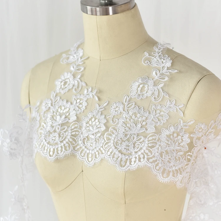 3 Meter/Lot 10 Farben Raffinierte Luxus-Spitzenborte mit kontinentalen Auto-Knochen-Pailletten für Hochzeitskleider, Spitzenbesatz 27cm RS307 – Detail 11