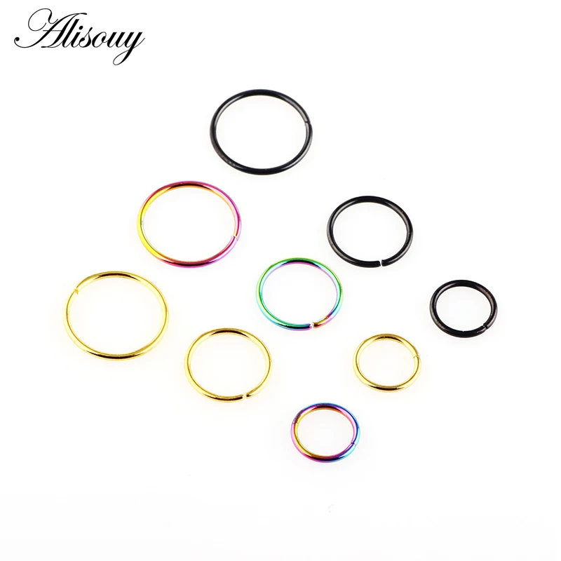 1PC 20G Stainless Steel Seamless Hinged Nose Hoop Ring Septum Clicker Ear Cartilage Tragus Helix Piercing Charming Body Jewelry