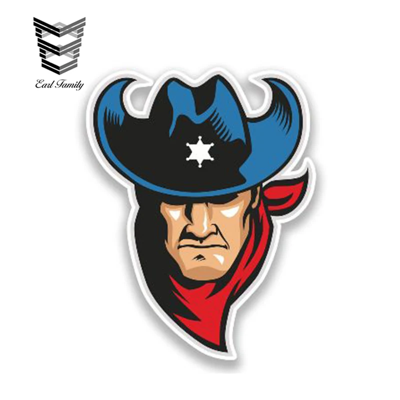 EARLFAMILY 13cm x 11cm Racing Decal Car Cowboy Sticker Sheriff Vinyl Waterproof Decals Pegatina Decor Auto Motorcycle Sticker