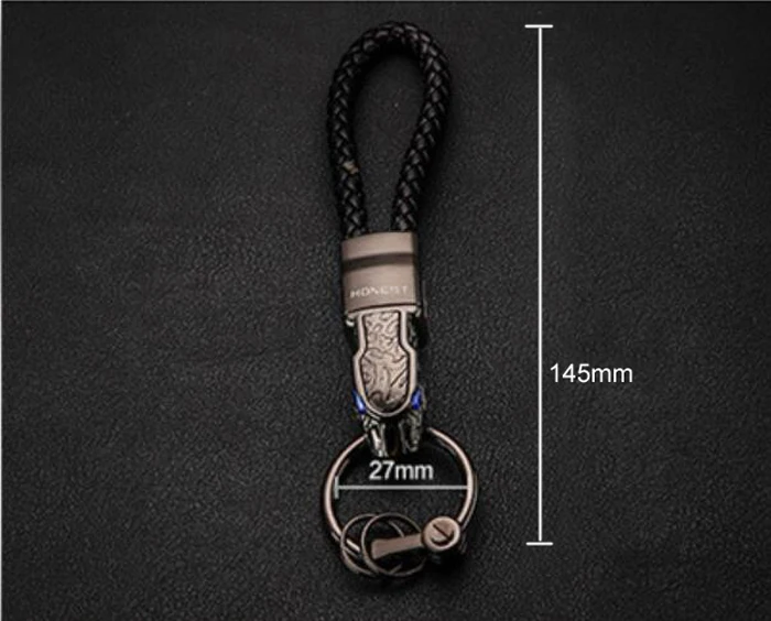 New High Grade Men Key Chain Key Ring Rhinestones Car Keychains Holder Jewelry Bag Pendant Business Gift Genuine Leather K1572