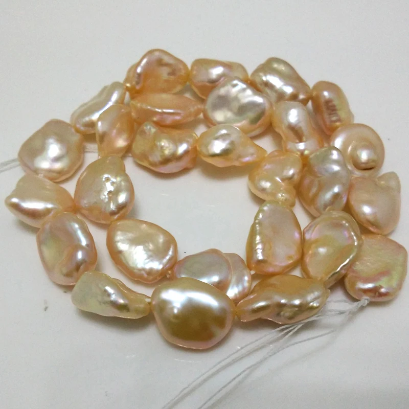 16 inches 12-17mm Nugget Shape Natural Baroque Keshi Pearl Loose Strand