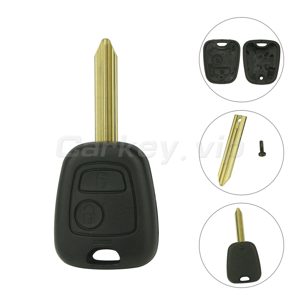 

REMTEKEY Smart Car Key Shell Case Replacement2 Button SX9 Blade Uncut For Citroen For Peugeot Car Assecories