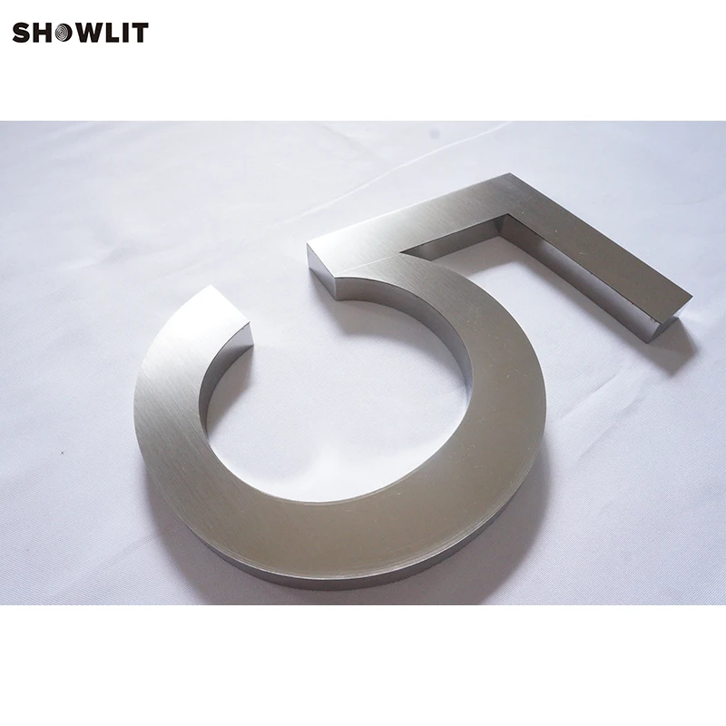 

Stainless Steel Brushed Stainless Steel 3D Digital House Numbers