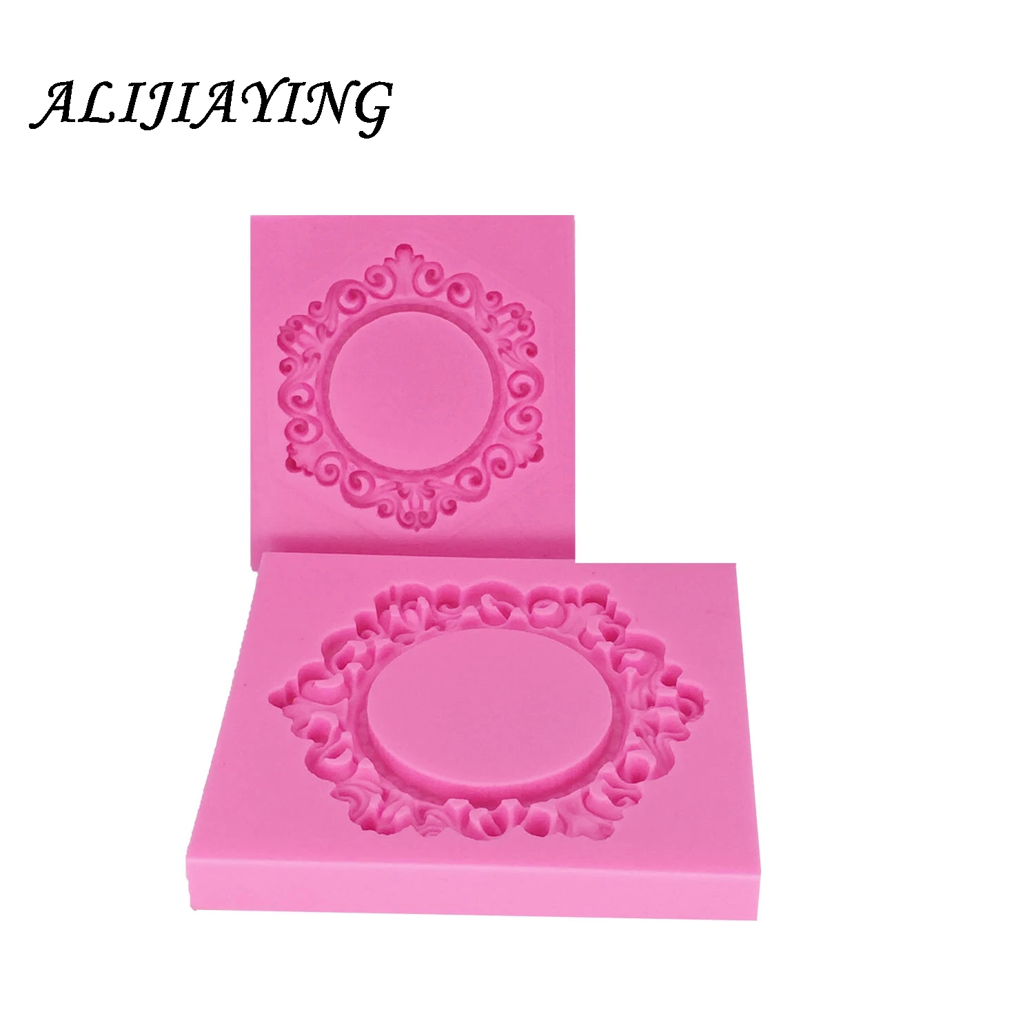 1Pcs Sugarcraft Silicone Mold Flower Frame Mirror Fondant Cake Decorating Tools Silicone  Mold Silicone Cake Border Mold D0988