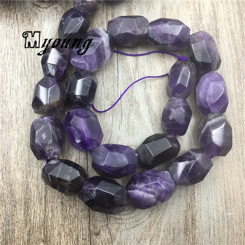 Amethysts Faceted Beads,Purple Crystal Quartz Nugget Beads,Gem Stone Drilled Beads For DIY Jewelry MY1565