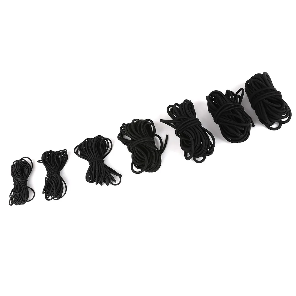 2M Black Strong Elastic Rope Cord Bungee Shock Cord Stretch String for DIY Outdoor Project Tents Kayak Boat Bag Luggage