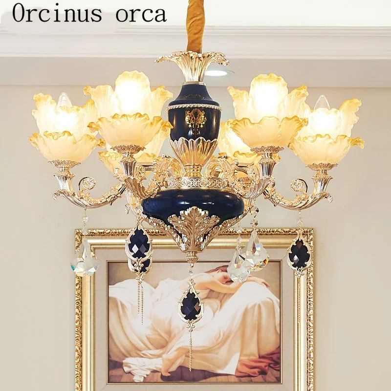 French Deluxe crystal chandelier living room bedroom dining room creative European style luxury garden golden Chandelier