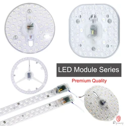 LED Module Ceiling Lamps Spare Parts AC110/220V Lighting Fixture Replace Ceiling Lights Instead of Fluorescent Tube Round Square