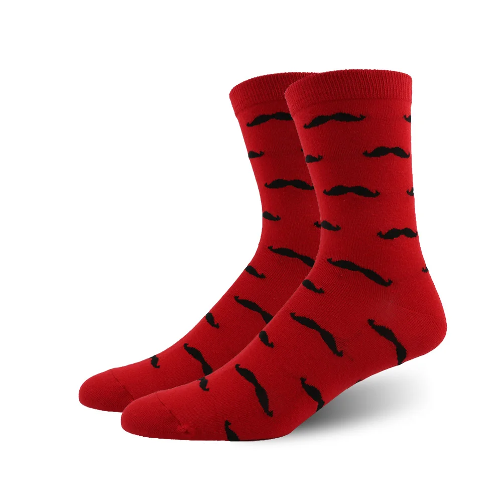 LeFifino Fashion Harajuku Street Style Men\'s Cotton Socks Novelty Moustache Male Casual Dress Socks for Men High Quality L24629